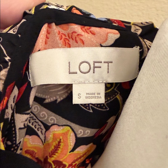 LOFT Paisley and Floral Print Long Sleeve Blouse Smocked Women's Small - Picture 2 of 13